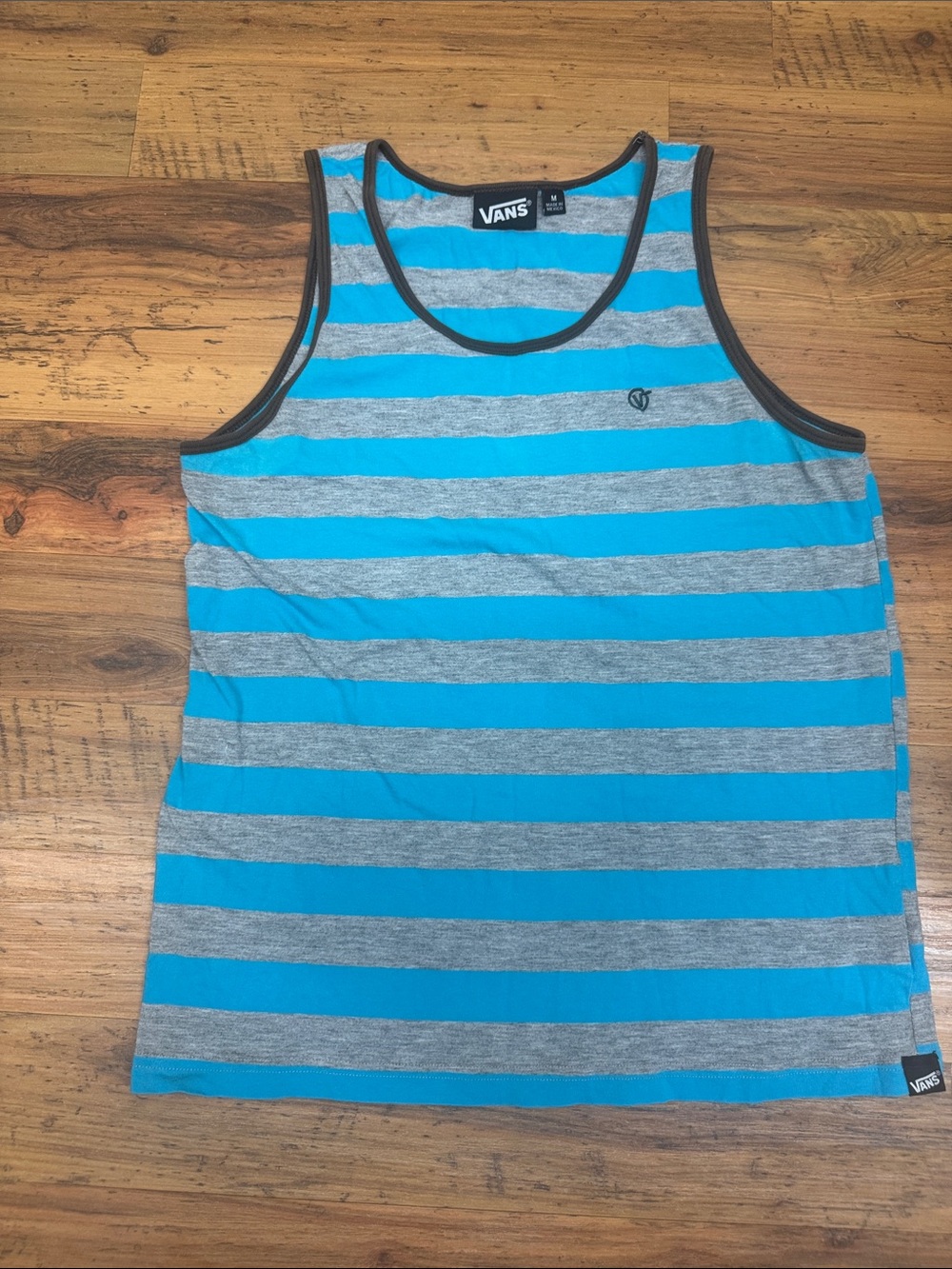 Vans Turquoise & Gray Striped Tank